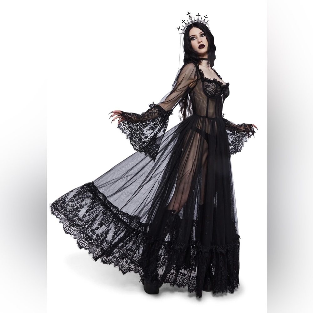 Dolls Kill Dance With Death Maxi Dress - Black